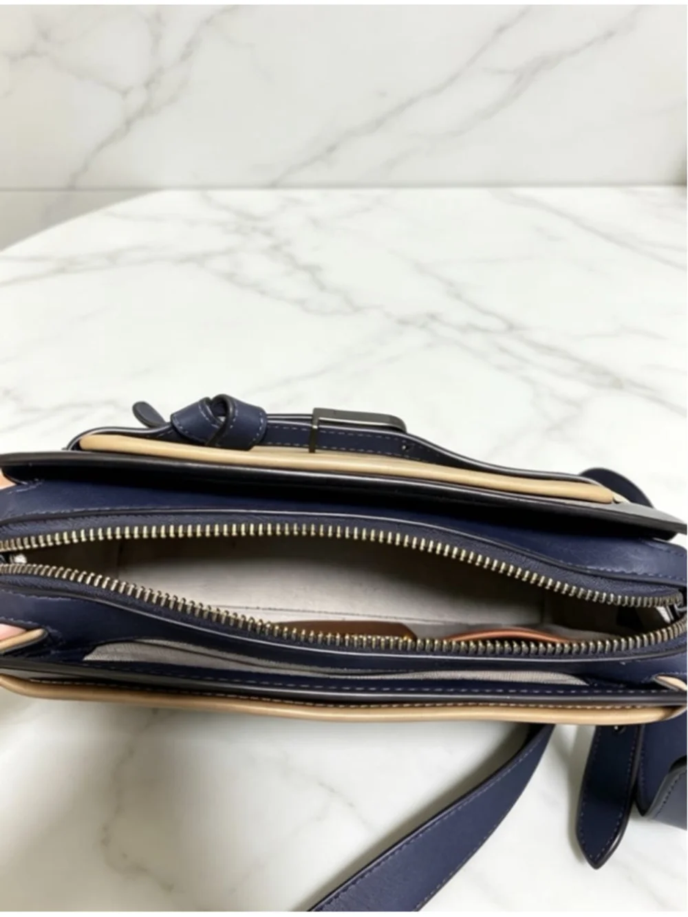 Coach Tate Colorblock Crossbody Bag – Navy / Beige Multicolor Color Block